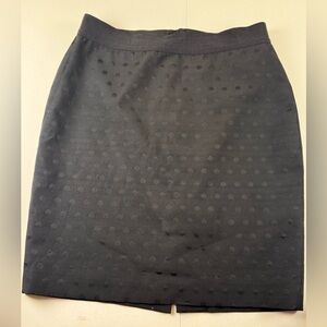Ann Taylor Black Dot-Textured Pencil Skirt